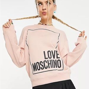 MOSCHINO pink sparkle long-sleeved tee